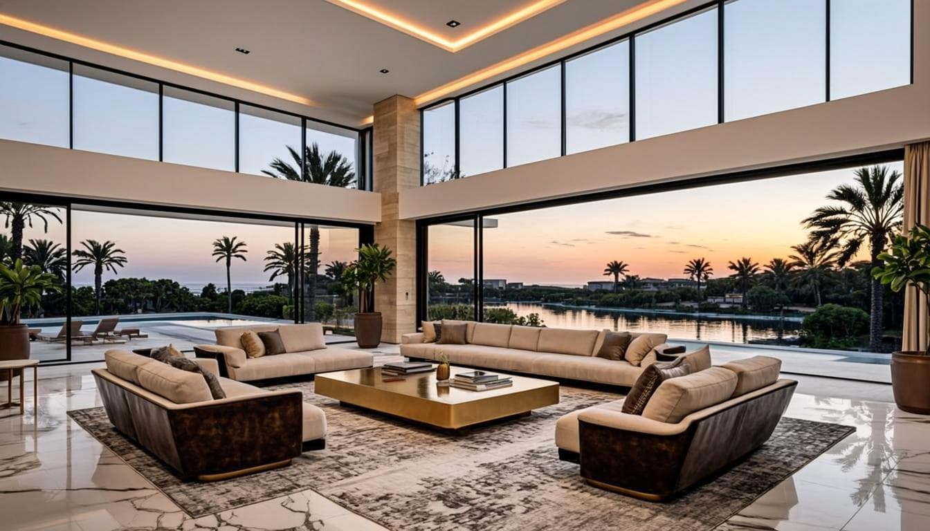 Ultra-Luxury Villa Interior — Grand Living Room